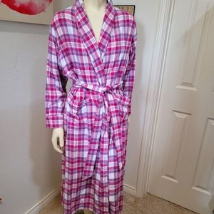 FLANNEL ROBE, PORTUGESE FLANNEL, WOMENS SIZE MEDIUM